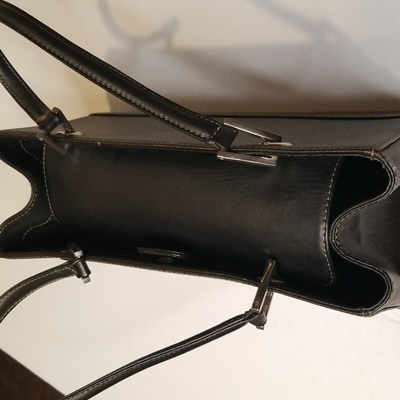 rare CHARLES JOURDAN Paris leather handbag brown rectangular purse Vintage - Picture 6 of 12